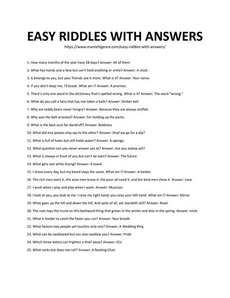 Free Printable Riddles With Answers Worksheets Esl Vault 45 Off