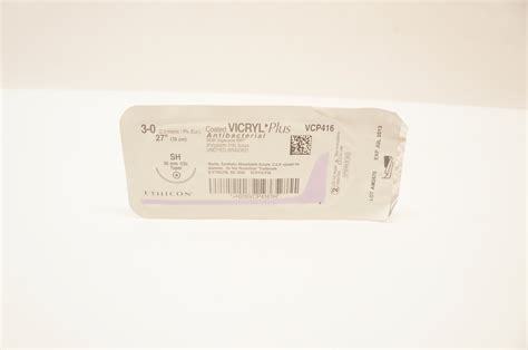 Ethicon Vcp416 3 0 Vicryl Plus Polygalctin Stre Sh 26mm 12c Taper 27