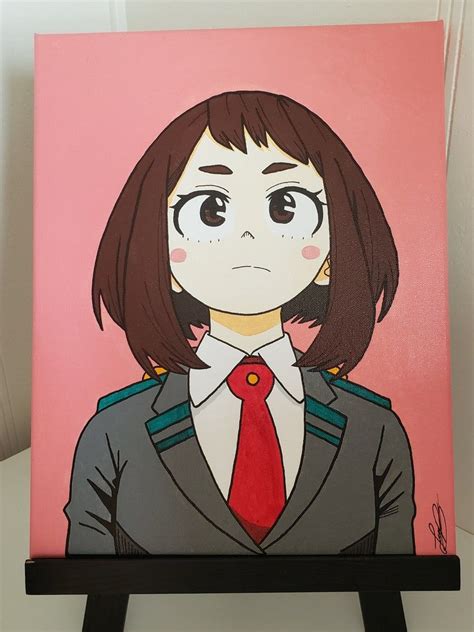 Ochako Uraraka Acrylic Anime Painting My Hero Academia Hand Etsy
