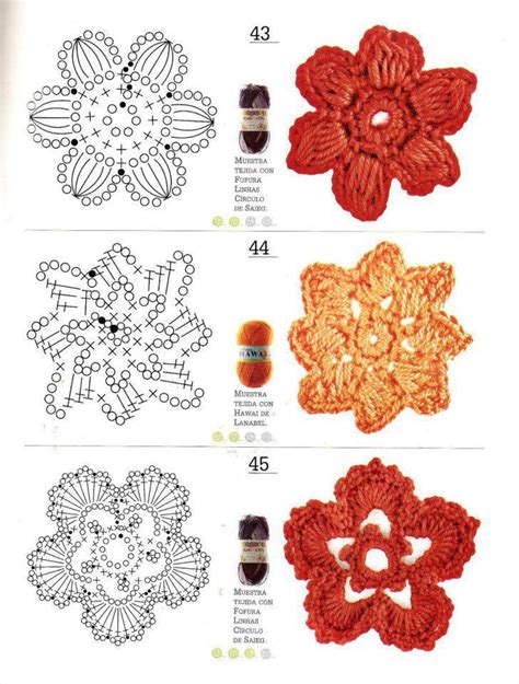 Patrón 3 Nuevas Flores En Crochet Tejido Facil
