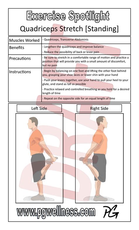 Exercise Spotlight Poster Quadriceps Stretch Standing Pgwellness