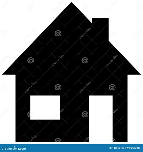Simple House Silhouette Vector Silhouette Icon Stock Photo