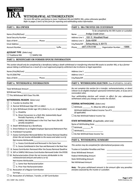 Ira Withdrawal Authorization Form Fill Online Printable Fillable