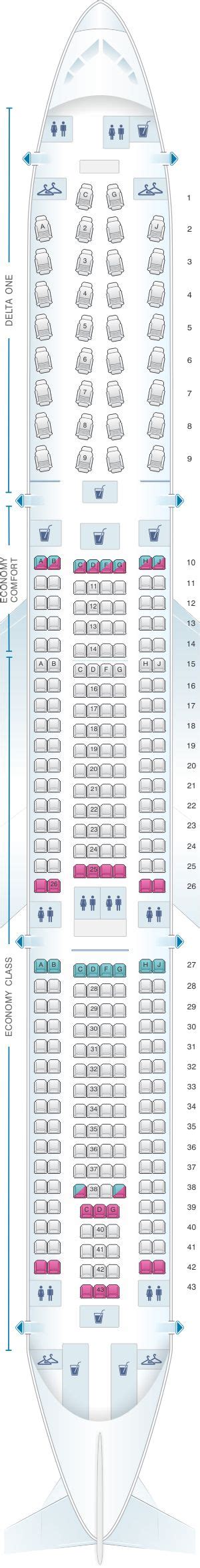 Seat Map Airbus A330 300 333 Air France Boeing Delta Airlines