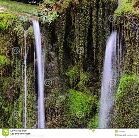 Waterfall And Green Moss Stock Image Image Of Flow Balance 15284365