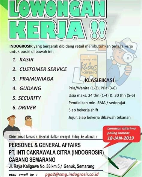 Dapatkan info lowongan baru untuk pencarian ini. Info Loker Driver Wilayah Kali Gawe Genuk Semarang ...