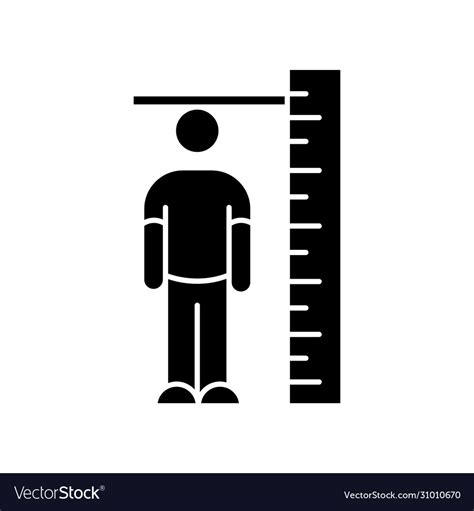 Height Measurement Black Glyph Icon Human Body Vector Image