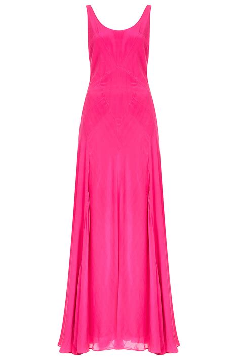 Topshop Limited Edition Silk Maxi Dress In Pink Lyst