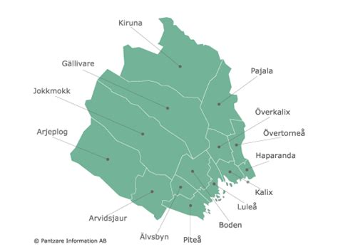 Västerbotten är ett landskap i norrland i sverige. Karta Norrbottens Län | Karta