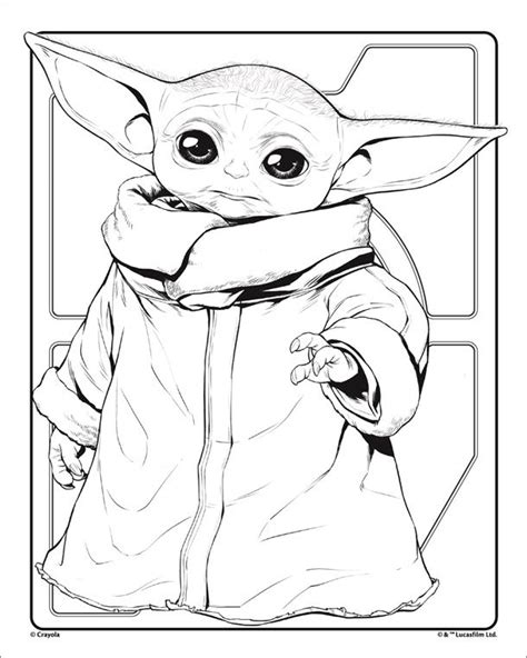 Color Our Grogu Baby Yoda Coloring Page Enjoy This Free Star Wars
