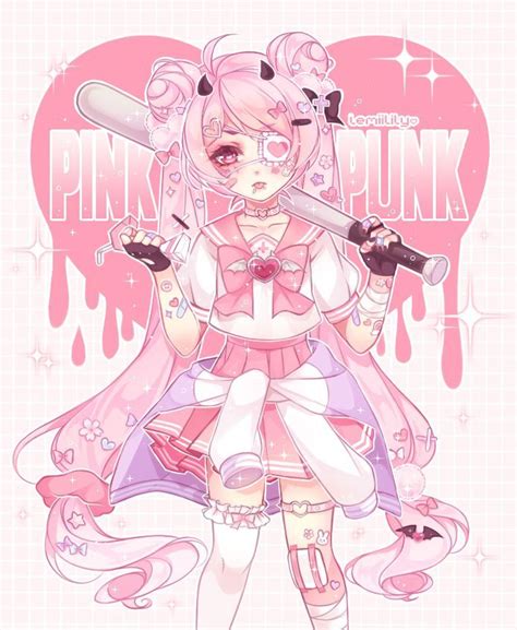 pink punk by lemiilily on deviantart anime art girl anime drawing styles pastel goth art