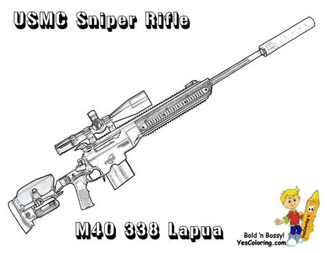 If you're looking for the best nerf sniper rifles, then you've come to the right place because we will be reviewing some of the best nerf guns that can be used as a sniper rifle. Marine Corps M40 338 Sniper Rifle Coloring Page | Guns 'n ...