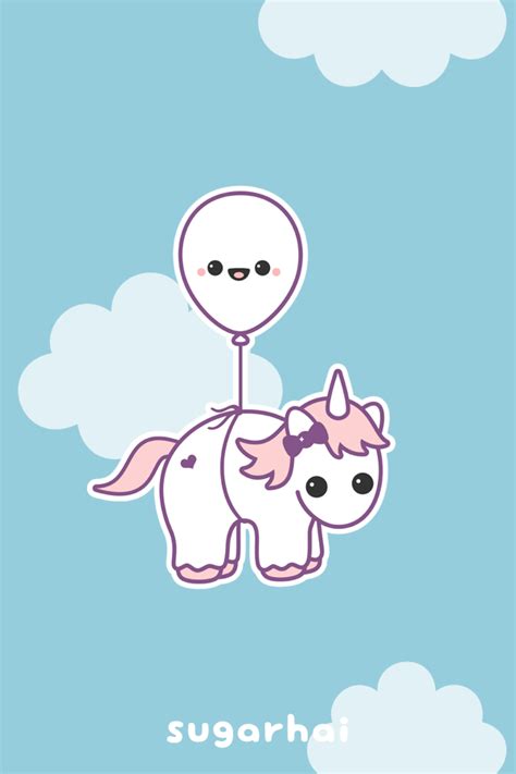 Balloonicorn Unicorn Illustration Cute Unicorn Cute Kawaii Drawings