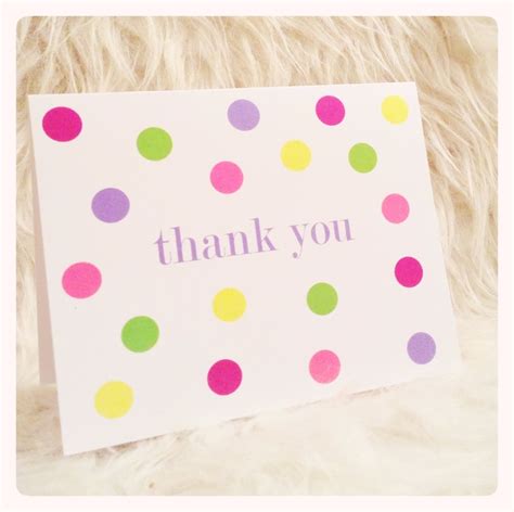 Greeting Card Thank You Colorful Polka Dots Etsy
