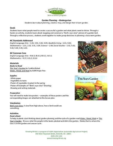 This free online garden design and maintenance course will teach you the basics of gardening, from the planning stage right through to garden maintenance. Garden Planning - Kindergarten Lesson Plan for ...
