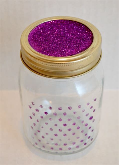 Stenciled Jar With Mod Podge And Glitter Amy Latta Creations