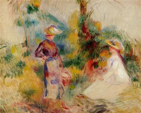Pierre Renoir Paintings Two Women In A Garden Digital Art By Vitor