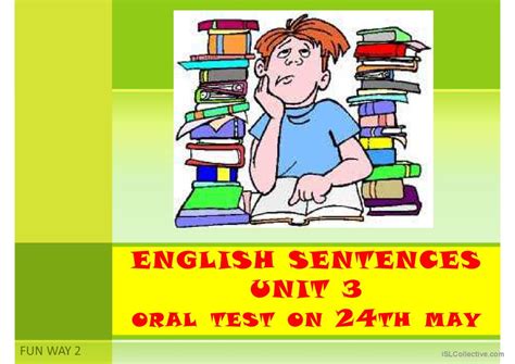 Oral Test On Units 3 4 English Sente English Esl Powerpoints