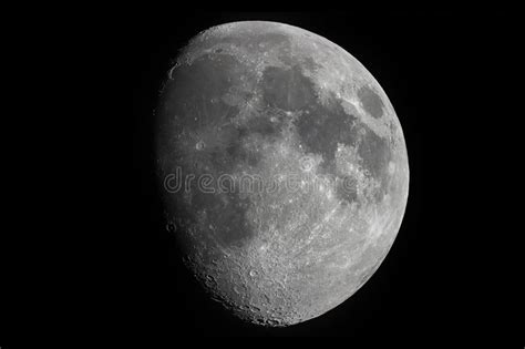 Half Moon Background Gibbous Moon Earth S Natural Satellite Stock