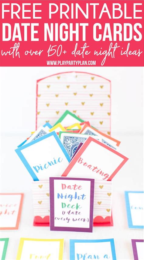 Free Printable Date Night Cards And 150 Date Night Ideas Romantic Ts Card Template