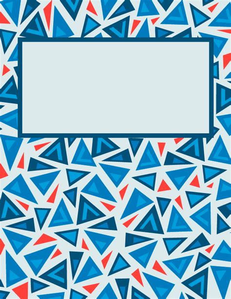 Free Printable Triangle Binder Cover Template Download The Cover In