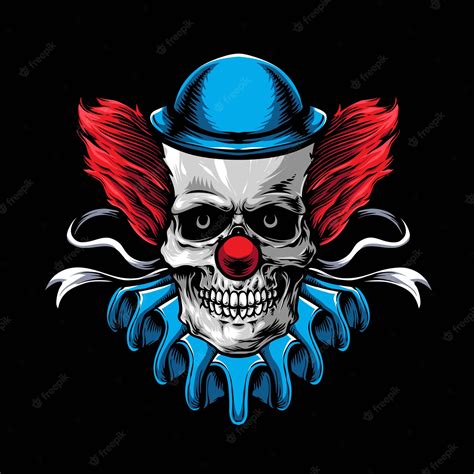 Free Vector Scary Skull Clown Vector Logo