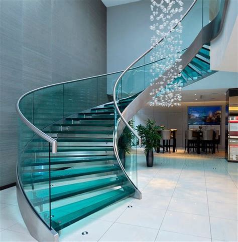 China Best Price Curved Glass Staircases With Bent Glass Railingglass