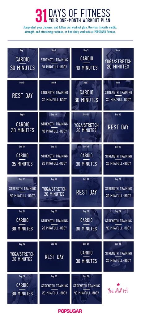 Workout Plan For A Month Popsugar Fitness