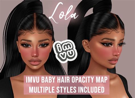 Lola Baby Hair Opacity Map For Imvu Bbh Baby Hair Texture Etsy