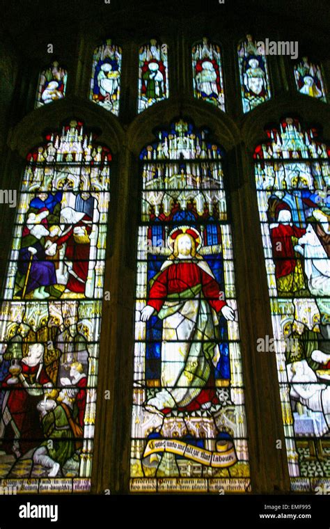 Biblical Stained Glass St Marys Church Interior Harrow On The Hill