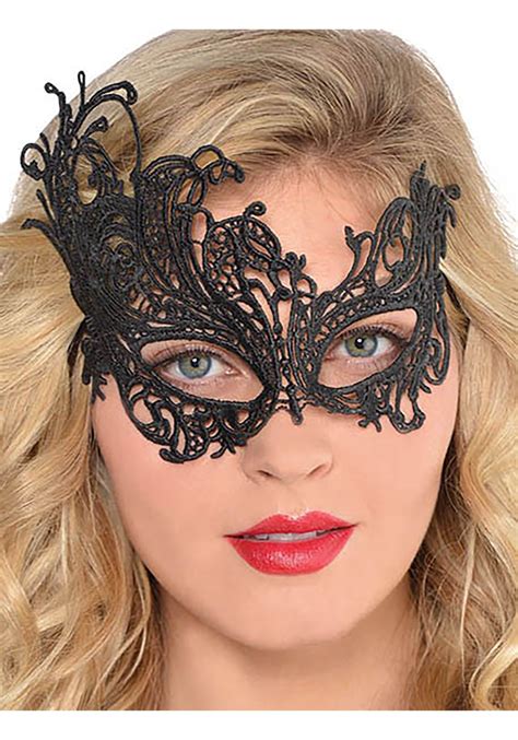 Womens Black Lace Halloween Mask