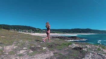 Russian Girl Sasha Bikeyeva Spain Galicia Beach Doninos Perfect Body