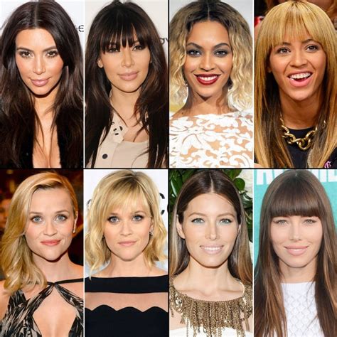 Celebs With Bangs And Without Celeb Hairstyles Better With Bangs Or