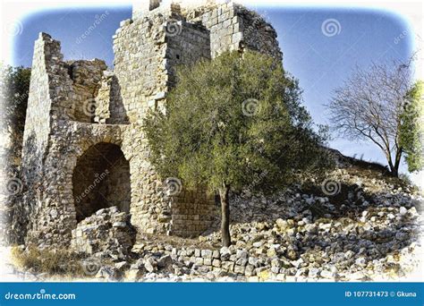 Remnants Of Crusader Castle In Israel Stock Image Image Of National