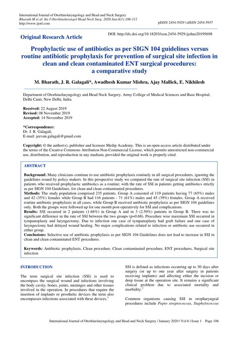 Pdf Prophylactic Use Of Antibiotics As Per Sign 104 Guidelines Versus