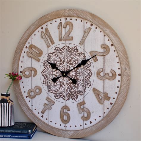 See more ideas about mandala on wall, mandala, wood wall art. Brown White Large Floral Mandala Wooden Wall Clock | eBay