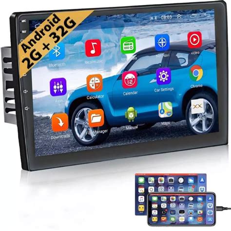 Head Unit Double Din 10inch Android 91 Touchscreen Gps Wifi Bt Usb Fm