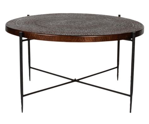 Even a simple round copper coffee table can change the atmosphere of a modern interior in shades of gray, especially if you play on contrasts of geometric elements. RAVI COPPER COFFEE TABLE 36" X 20" HIGH Rentals | Bright ...
