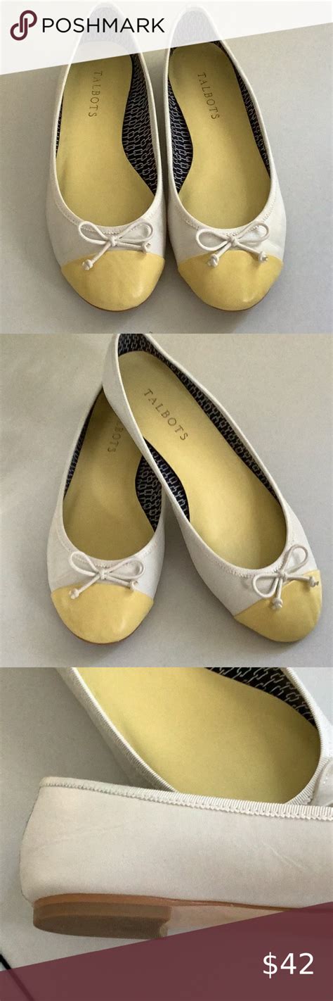 Talbots Ballet Flat Like New Ivory Yellow With Bow Detail🌻 Soft