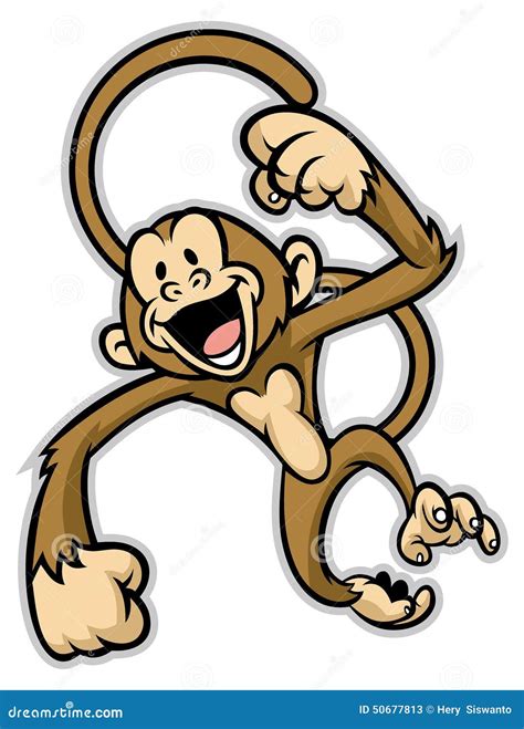 Cheerful Cute Monkey Stock Vector Illustration Of Tail 50677813