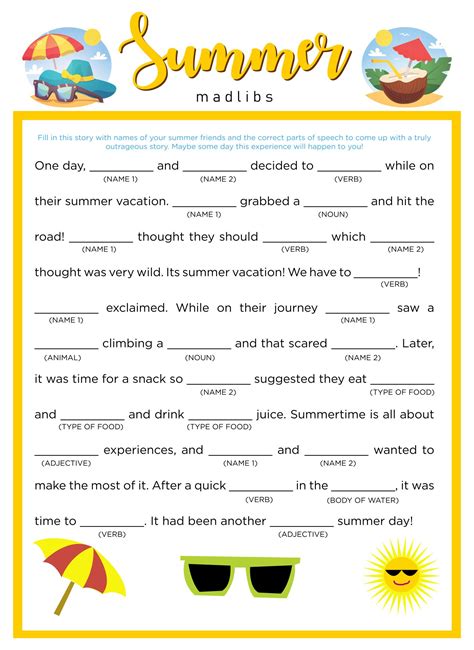 Mad Libs Printables
