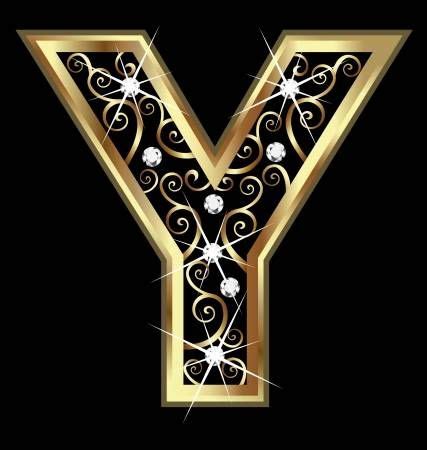 Download letter y images and photos. Y gold letter with swirly ornaments | Gold letters, Paper art design ...