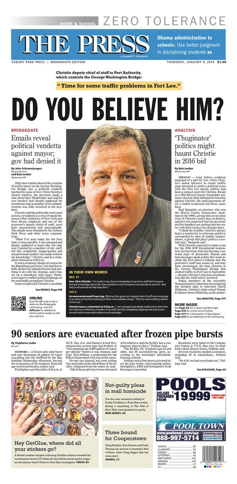 Governor Chris Christies Bridge Scandal Is All Over Newspaper Front Pages Huffpost