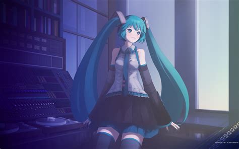 Wallpaper Anime Biru Vocaloid Hatsune Miku Screenshot Wallpaper