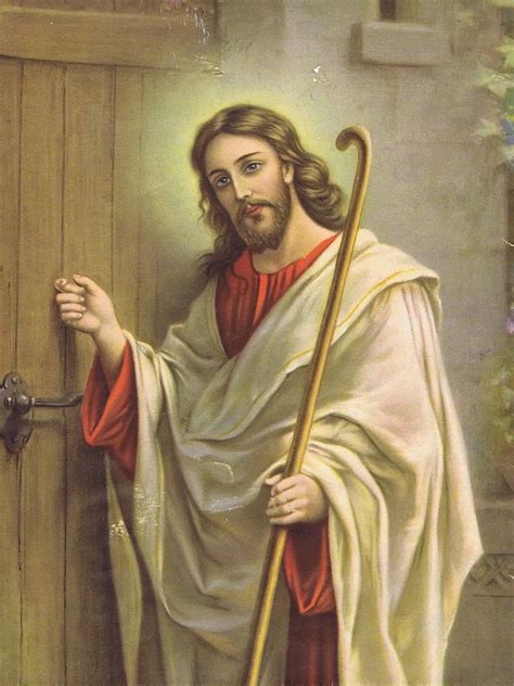 One statue of jesus was turned upside down on it's wooden cross due to winds. Jesus Christ knocking on the door Pictures | Free ...