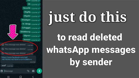 How To Read Deleted Messages On Whatsapp Youtube