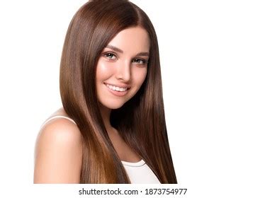 Smooth Hair Long Woman Beautiful Hairstyle Stock Photo 1873754977