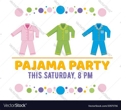 Pajama Party Isolated On White Royalty Free Vector Image