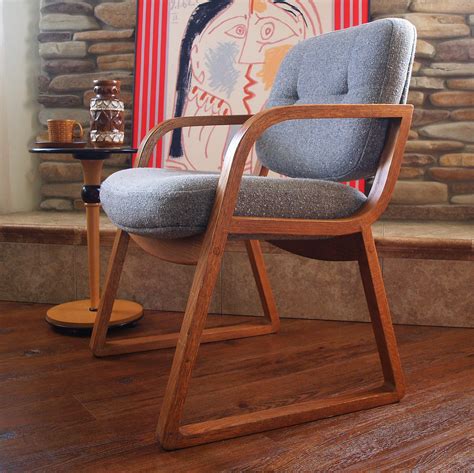 Ashwood treasury item mid century eames era. 60s VINTAGE DANISH MODERN Chair Hon Grey Wool & Oak Wood ...
