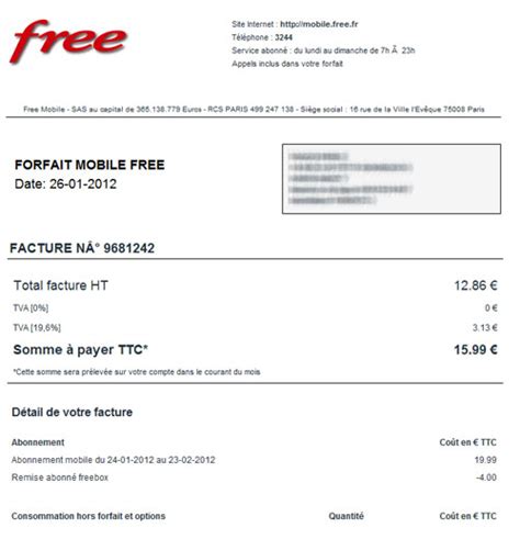 exemple facture free mobile